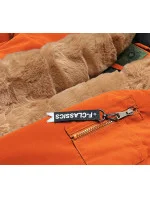 Oranžová dámská zimní bunda parka (CAN-588) Oranžová dámská zimní bunda parka (CAN-588)