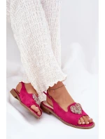 Dámské sandály s ozdobným srdcem S.Barski KV27-018 Fuchsie Dámské sandály s ozdobným srdcem S.Barski KV27-018 Fuchsie