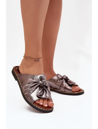 Dámské Pantofle Na Ploché Podešvi Grafitové Nelvira