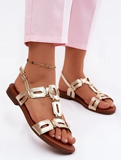 Dámské sandály Ploché Zlaté PL61-0903 S.Barski