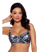 Dámská plavková podprsenka SK-167 Tmavě modrá s květy - Ava