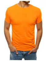 Pánské tričko bez potisku jasně oranžové FashionStreet RX4190