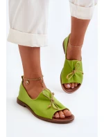 Zazoo 2660 Dámské kožené baleríny limetkové