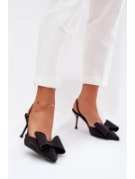 Lodičky S Odkrytými Patami A Mašlí Černé Eklevia