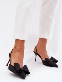 Lodičky S Odkrytými Patami A Mašlí Černé Eklevia