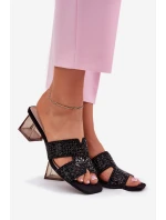 Dámské sandály na podpatku Vinceza 62230 černé