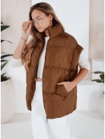 Dámská prošívaná vesta NIMIA camel FashionStreet TY3249