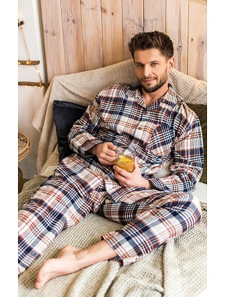Pánské pyžamo Key MNS 443 B25 délka/r 3XL-4XL na zip Pánské pyžamo Key MNS 443 B25 délka/r 3XL-4XL na zip