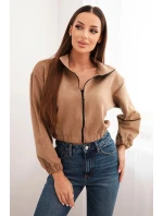 Semišová mikina na zip béžový Semišová mikina na zip béžový