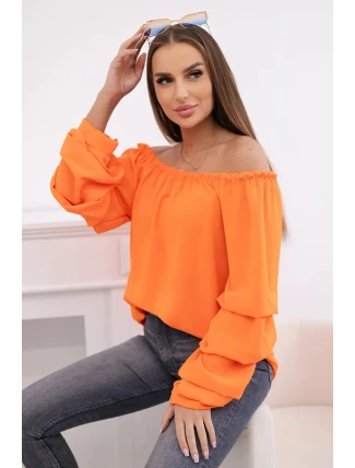 Španělská halenka s ozdobnými rukávy pomeranč Španělská halenka s ozdobnými rukávy pomeranč