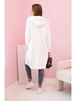 Dámská zateplená mikina s kapucí a zipem ecru