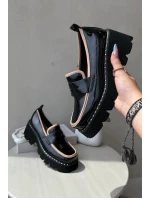 Kožené dámské mokasíny D&A MR870-32 černé