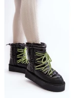 Dámské sněhové boty s tlustou podrážkou veganské DFranklin DFSH371007 černé