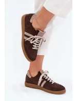 Zazoo N1068 Semišové Nízké Tenisky Dámské Čokoládové Zazoo N1068 Semišové Nízké Tenisky Dámské Čokoládové