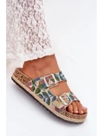 Vzorované Dámské Pantofle Na Korkové Platformě S Přezkami Lee Cooper LCW-25-35-3480L Multicolor