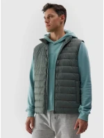 Pánská péřová vesta s recyklovanou výplní 4F - zelená Pánská péřová vesta s recyklovanou výplní 4F - zelená