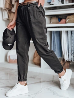 Dámské kalhoty chinos s páskem RELCIX černé FashionStreet UY2584