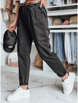 Dámské kalhoty chinos s páskem RELCIX černé FashionStreet UY2584