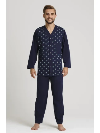 Pánské rozepínací pyžamo Gucio dł/r M-2XL Pánské rozepínací pyžamo Gucio dł/r M-2XL
