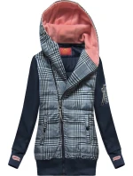 Tmavě modrá mikina z různých spojených materiálů (AMG-611A)