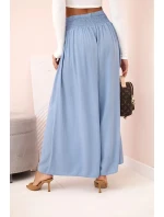 Dámské kalhoty z viskózy s elastickým pasem z denimu