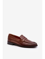 Mužské kožené polobotky Loafer Zazoo 1570/1 hnědé