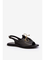 Kožené ploché sandály Zazoo 2898 černé