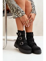 Zateplené boty se zdobením černé Ciascia