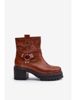 Dámské Kožené Botky Na Zip Hnědé Lewski 3435 Dámské Kožené Botky Na Zip Hnědé Lewski 3435