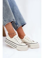 Dámské Kožené Tenisky Na Platformě GOE RR2N4106 Bílé