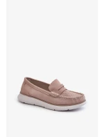 Sergio Leone Béžové semišové mokasíny na platformě