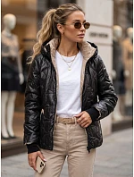 Dámská přechodová bunda s odnímatelnou kapucí, černá, FashionStreet TY5803