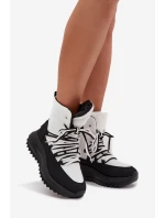 Dámské sněhule na zip Big Star – bílo/černé