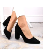 Sergio Leone W SK316A černé semišové lodičky na jehlovém podpatku