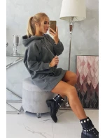 Zateplená mikina s vyšitým nápisem oversize graphite