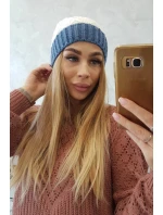 Fleecová čepice Bibiana K264 denim+white Fleecová čepice Bibiana K264 denim+white