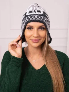 Dámská čepice Maryla K406 bílá+grafitová+tmavě šedá