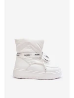 Dámské sněhule s ozdobným uvázáním bílé Siracna