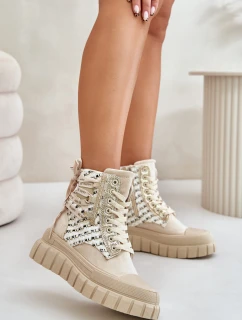 Vysoké Dámské Tenisky Na Masivní Platformě Světle Béžové Kernia