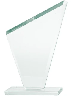 Skleněná trofej s matným podstavcem