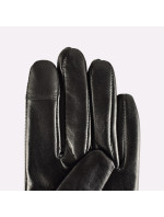 Semiline Dámské kožené antibakteriální rukavice P8200 Black