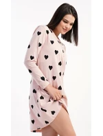 Dámská noční košile s dlouhým rukávem Srdce Dámská noční košile s dlouhým rukávem Srdce