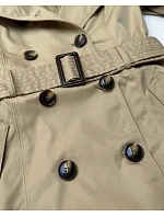 Elegantní dámský kabát s kapucí Goodlookin beige (T2-2238#-5)