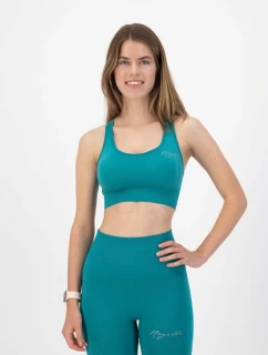 Rogelli TRINITY tyrkysová sportovní podprsenka S