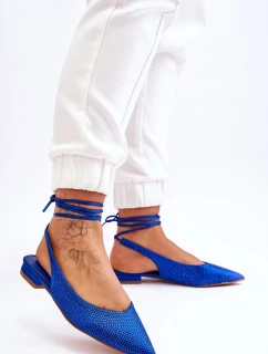 Vázané Baleríny S Kamínky Modre Mavis