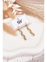 Visací náušnice se zirkony Pozlacená ocel