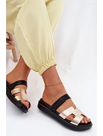 Kožené dámské pantofle s přezkou Zlaté Lemela