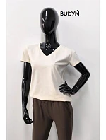 Dámské tričko Serek s krátkým rukávem hnědé - Off Pink