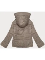 Volná béžová dámská bunda s kapucí Miss TiTi (2360)