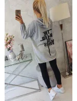 Mikina s potiskem "The world is yours" šedá